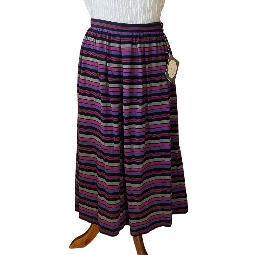 Vintage Christian Dior Separates Striped Wool and Silk Women’s Skirt Sz Large